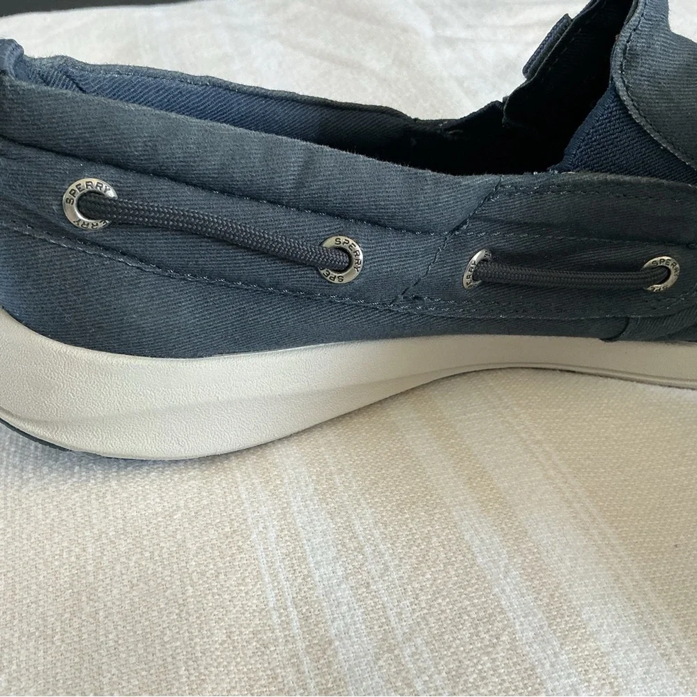 Sperry Men's Navy Canvas Boat Shoes NWOT - Picture 3 of 7